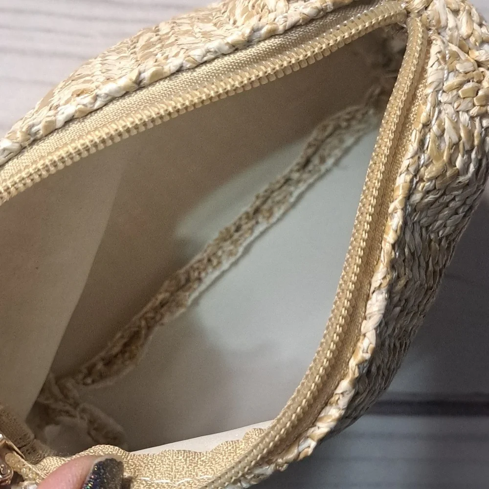 Woven Straw Makeup Toiletry Travel Bag Pouch